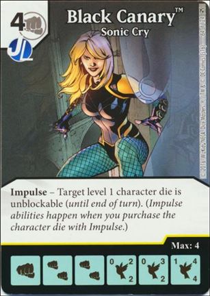 DC Comics Dice Masters Green Arrow and The Flash card 84 Black Canary: Sonic Cry