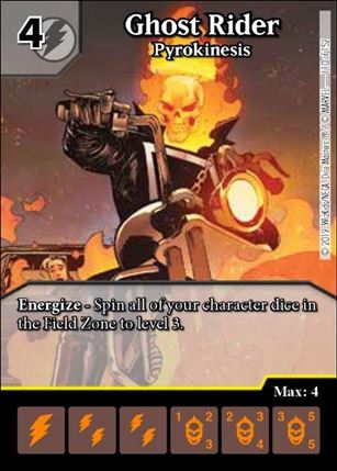 Marvel Dice Masters  Avengers Infinity Gauntlet card 110 Ghost Rider: Pyrokinesis