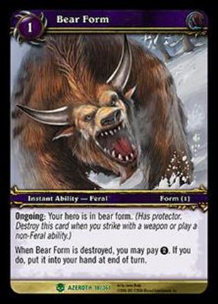 World of Warcraft: Heroes of Azeroth (Base Set) card 18 Bear Form