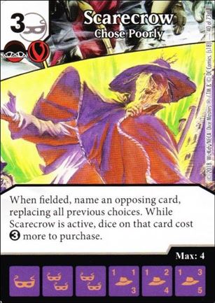 DC Comics Dice Masters Justice card 40 Scarecrow: Choose Poorly