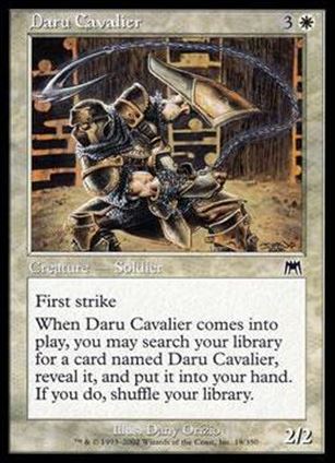 Magic the Gathering: Onslaught (Base Set) card 18 Daru Cavalier