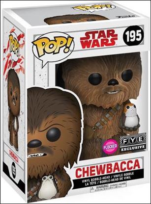 POP! Star Wars figure 195-B Chewbacca (w/ Porg) (Flocked) FYE Exclusive