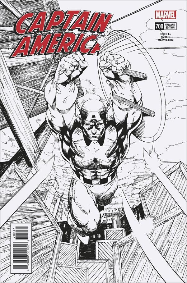 Captain America (1968) issue 700-H Jim Lee 1:1000 Black and White Remastered Cover
