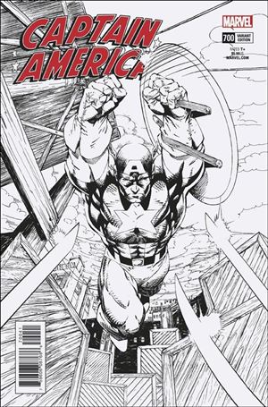 Captain America (1968) issue 700-H Jim Lee 1:1000 Black and White Remastered Cover