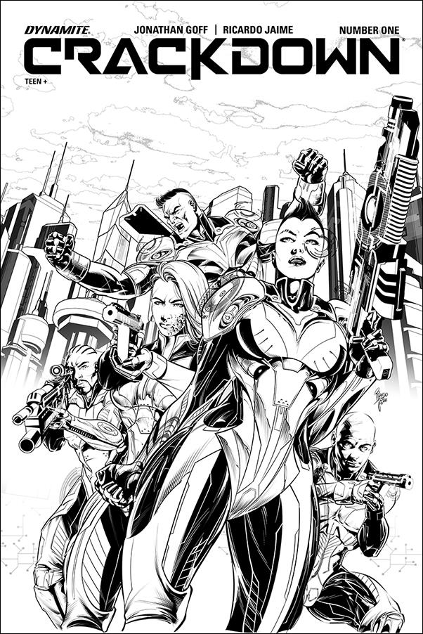 Crackdown issue 1-B 1:10 Black & White Cover