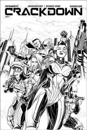 Crackdown issue 1-B 1:10 Black & White Cover