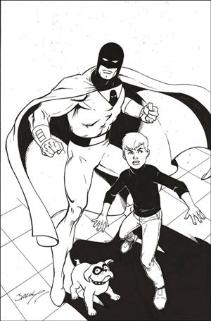 Space Ghost / Jonny Quest: Space Quest issue 3-L Mark Bagley B&W Virgin 1:15 Cover