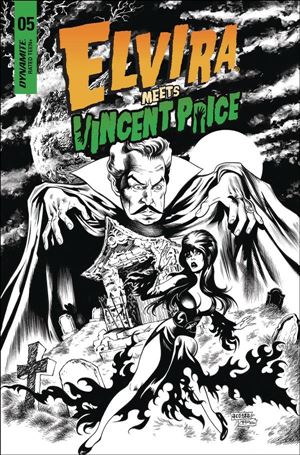 Elvira Meets Vincent Price issue 5-J Dave Acosta 1:25 Black & White Cover
