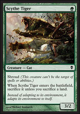 Magic The Gathering: Zendikar (Base Set) card 183 Scythe Tiger