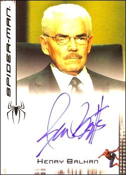 Spider-Man 3: The Movie (Autograph Subset)  card 8 Jack Betts as Henry Balkan