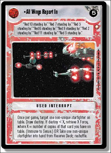 Star Wars: Special Edition Limited (Base Set) card 250 All Wings Report In