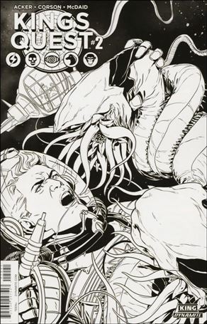 Kings Quest issue 2-D Marc Laming 1:10 Black & White Cover