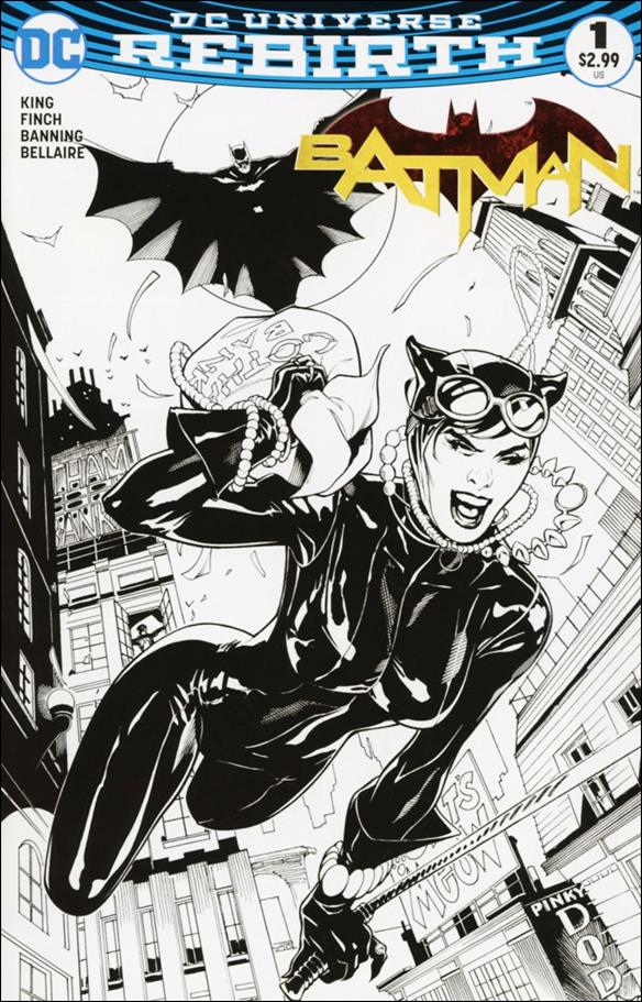 Batman (2016) issue 1-TW Terry Dodson Midtown Comics Black & White Cover