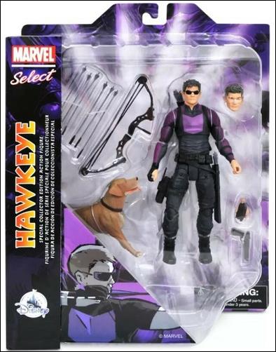 Marvel Select figure 162 Hawkeye w/Lucky The Pizza Dog (Disney)