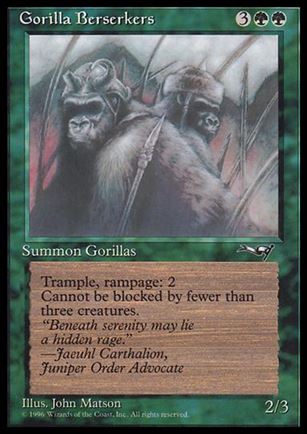 Magic the Gathering: Alliances (Base Set) card 93-B Gorilla Berserkers