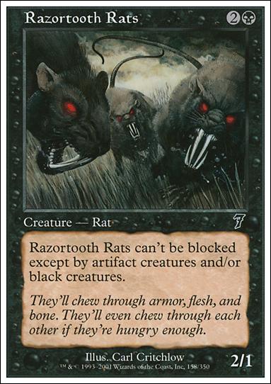 Magic the Gathering: 7th Edition (Base Set) card 158 Razortooth Rats