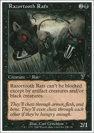 Magic the Gathering: 7th Edition (Base Set) card 158 Razortooth Rats