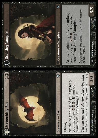 Magic the Gathering: Innistrad (Base Set) card 114 Screeching Bat / Stalking Vampire