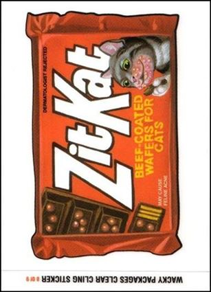 Wacky Packages All-New: Series 1 (Cling Subset) card 8 Zit Kat