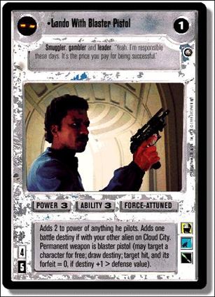 Star Wars: Enhanced Cloud City (Base Set) card 8 Lando With Blaster Pistol