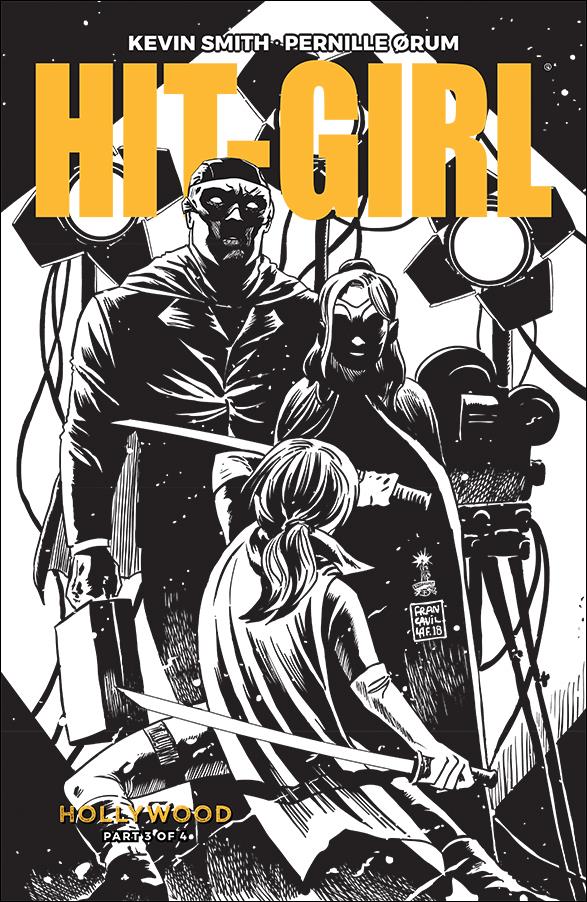 Hit-Girl Season Two issue 3-B Francesco Francavilla Black & White Cover