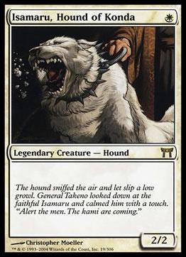 Magic the Gathering: Champions of Kamigawa (Base Set) card 19 Isamaru, Hound of Konda