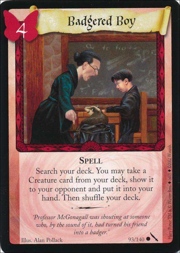 Harry Potter: Chamber of Secrets (Base Set) card 93 Badgered Boy