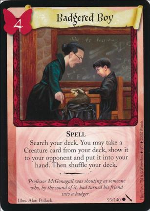 Harry Potter: Chamber of Secrets (Base Set) card 93 Badgered Boy