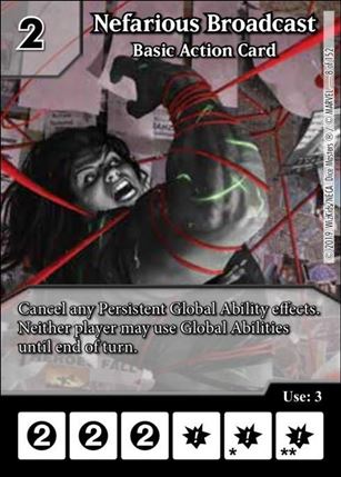 Marvel Dice Masters  Avengers Infinity Gauntlet card 8 Nefarious Braodcast: Basic Action Card
