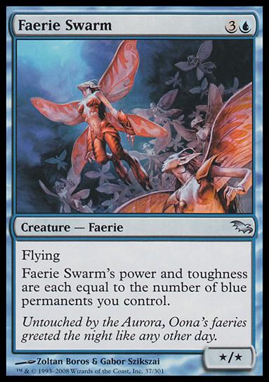 Magic the Gathering: Shadowmoor (Base Set) card 37 Faerie Swarm