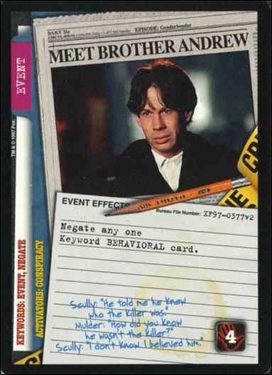X-Files: The Truth Is Out There (Base Set) card XF97-0377v2 Meet Brother Andrew