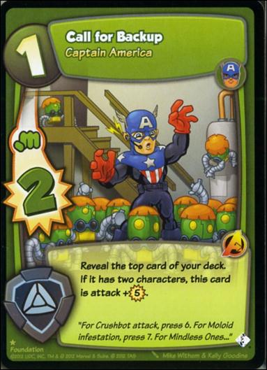 Super Hero Squad (Base Set) card 18 Call for Backup - Captain America