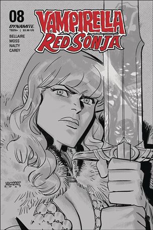 Vampirella / Red Sonja issue 8-K Leonardo Romero 1:40 Black & White Cover