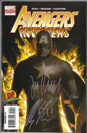 Avengers/Invaders issue 1-G DF (Signed by Alex Ross and Jim Krueger) 1/100