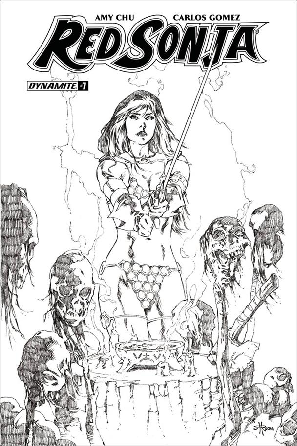 Red Sonja (2017) issue 7-H Mel Rubi 1:30 Black and White Cover