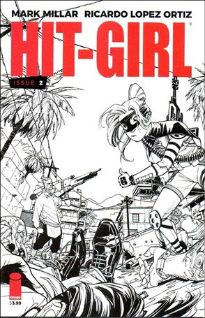 Hit-Girl (2018) issue 2-B Amy Reeder Black & White Cover