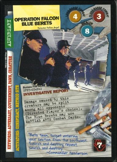 X-Files: The Truth Is Out There (Base Set) card XF97-0349v2 Operation Falcon Blue Berets