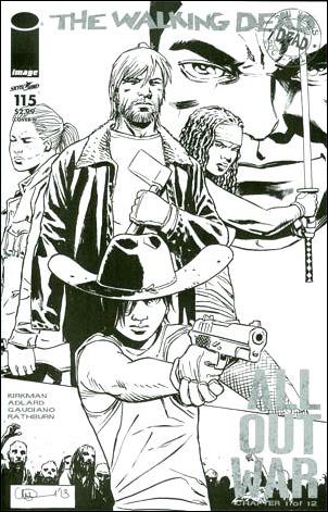 Walking Dead (2003) issue 115-N Midnight Release 1:Store Black and White Cover