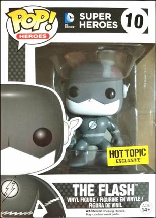 POP! Heroes figure 10-F The Flash (Black & White) Hot Topic Exlcusive