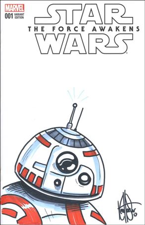 Star Wars: The Force Awakens Adaptation issue 1-L DF Ken Haeser BB-8 Signed & Remarked Cover