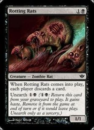 Magic the Gathering: Conflux (Base Set) card 51 Rotting Rats