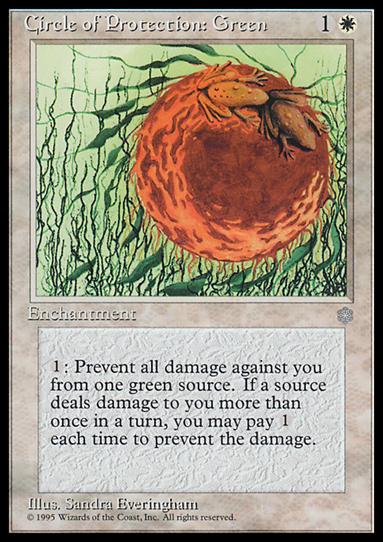 Magic the Gathering: Ice Age (Base Set) card 14 Circle of Protection: Green