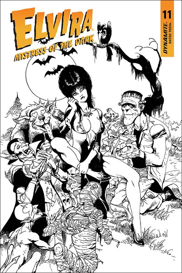 Elvira, Mistress of the Dark (2018) issue 11-G Roberto Castro 1:11 Black and White Cover
