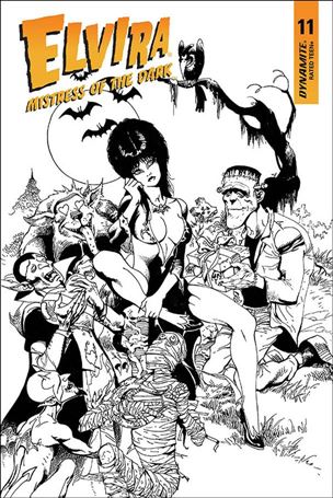 Elvira, Mistress of the Dark (2018) issue 11-G Roberto Castro 1:11 Black and White Cover