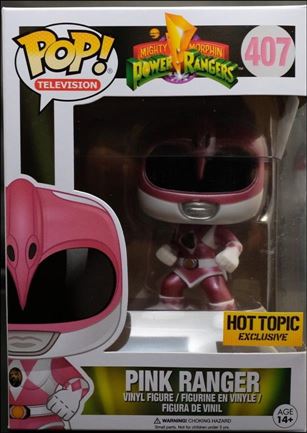 POP! Television figure 407-B Pink Ranger (Metallic) (Action Pose) Hot Topic