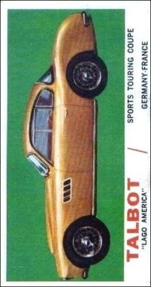 Sports Cars (1961) (Base Set) card 39 Talbot "Lago America"