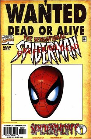 Sensational Spider-Man (1996) issue 25-B Wanted Poster Cover