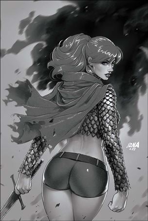 Immortal Red Sonja issue 5-Q David Nakayama 10 Copy FOC B&W Virgin Cover