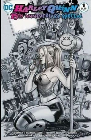 Harley Quinn 25th Anniversary Special issue 1-R Chad Hardin Nerd Store B&W Cover