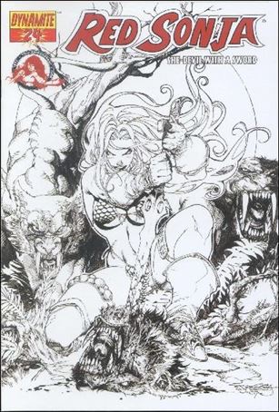 Red Sonja (2005) issue 24-F Stephen Segovia Black and White Cover